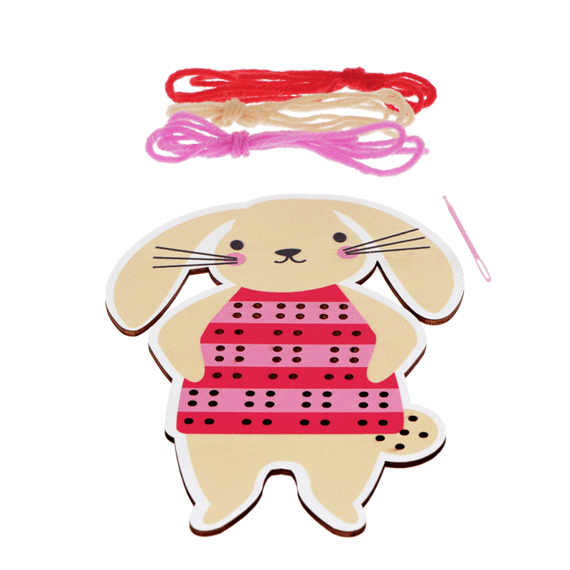 wooden bunny sewing kit