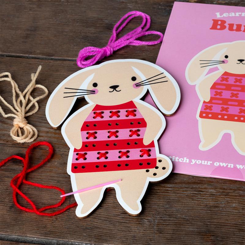 wooden bunny sewing kit
