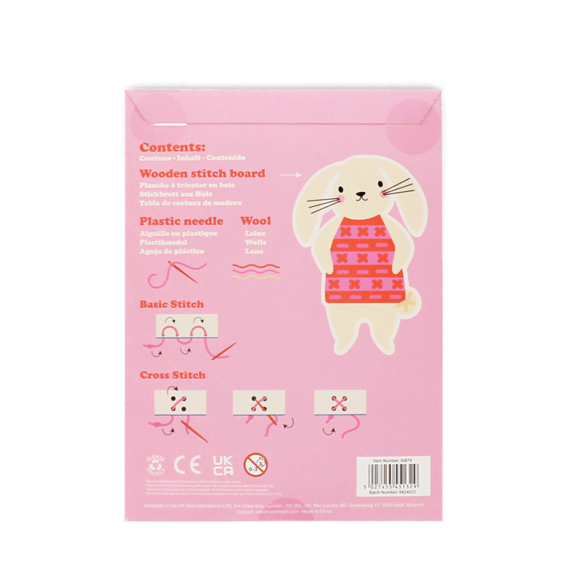 wooden bunny sewing kit