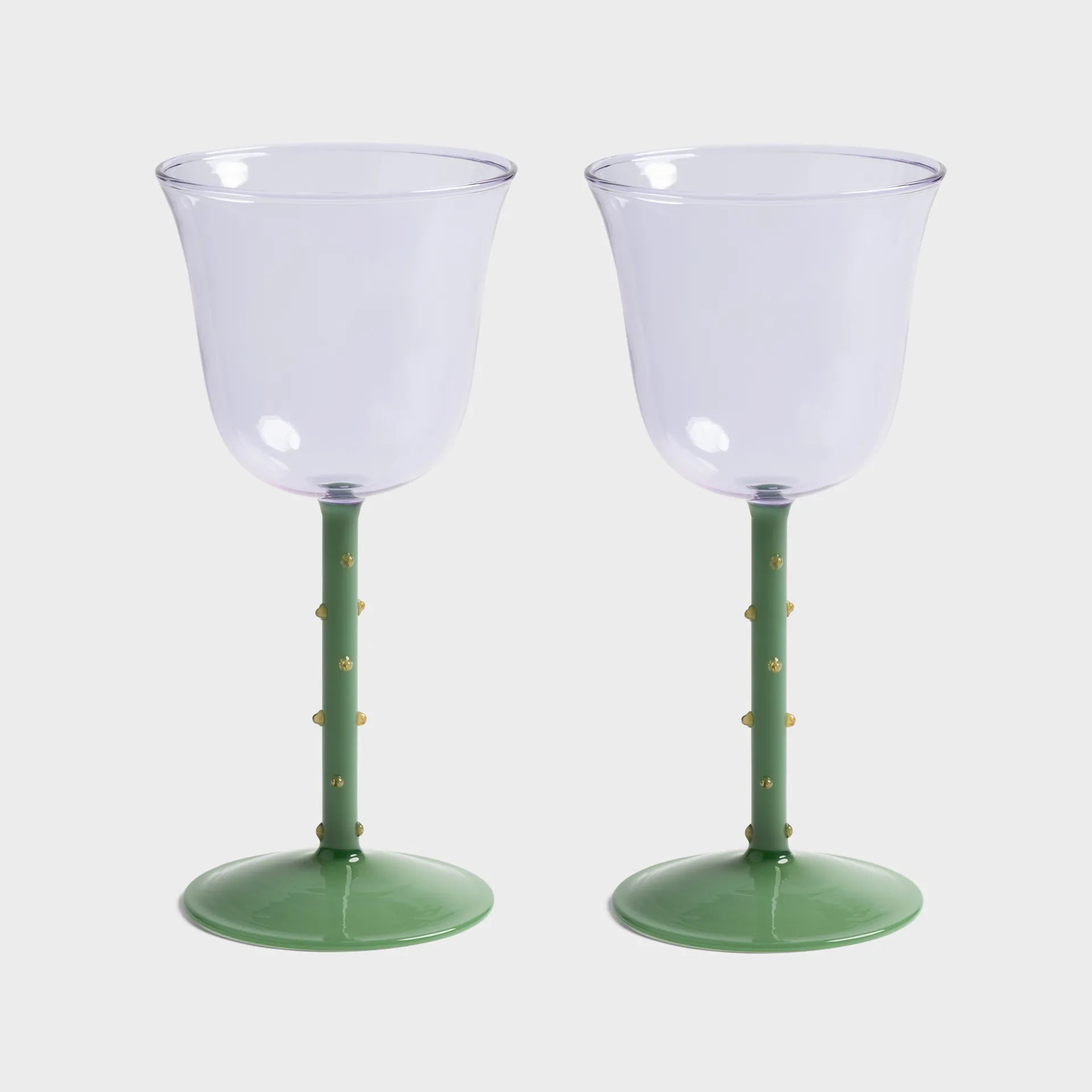 set of tall glasses dot purple 2pcs