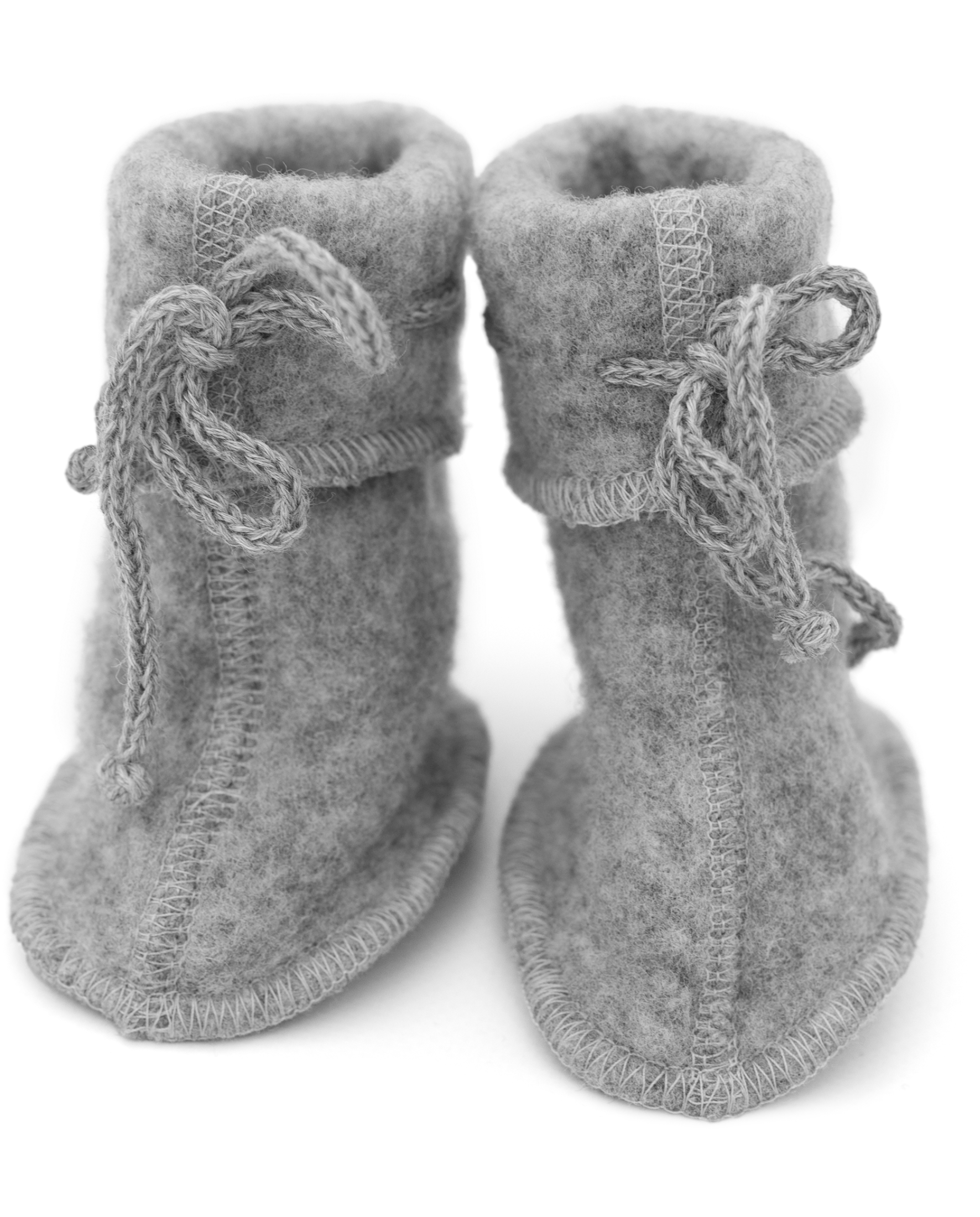 light grey woolen boots