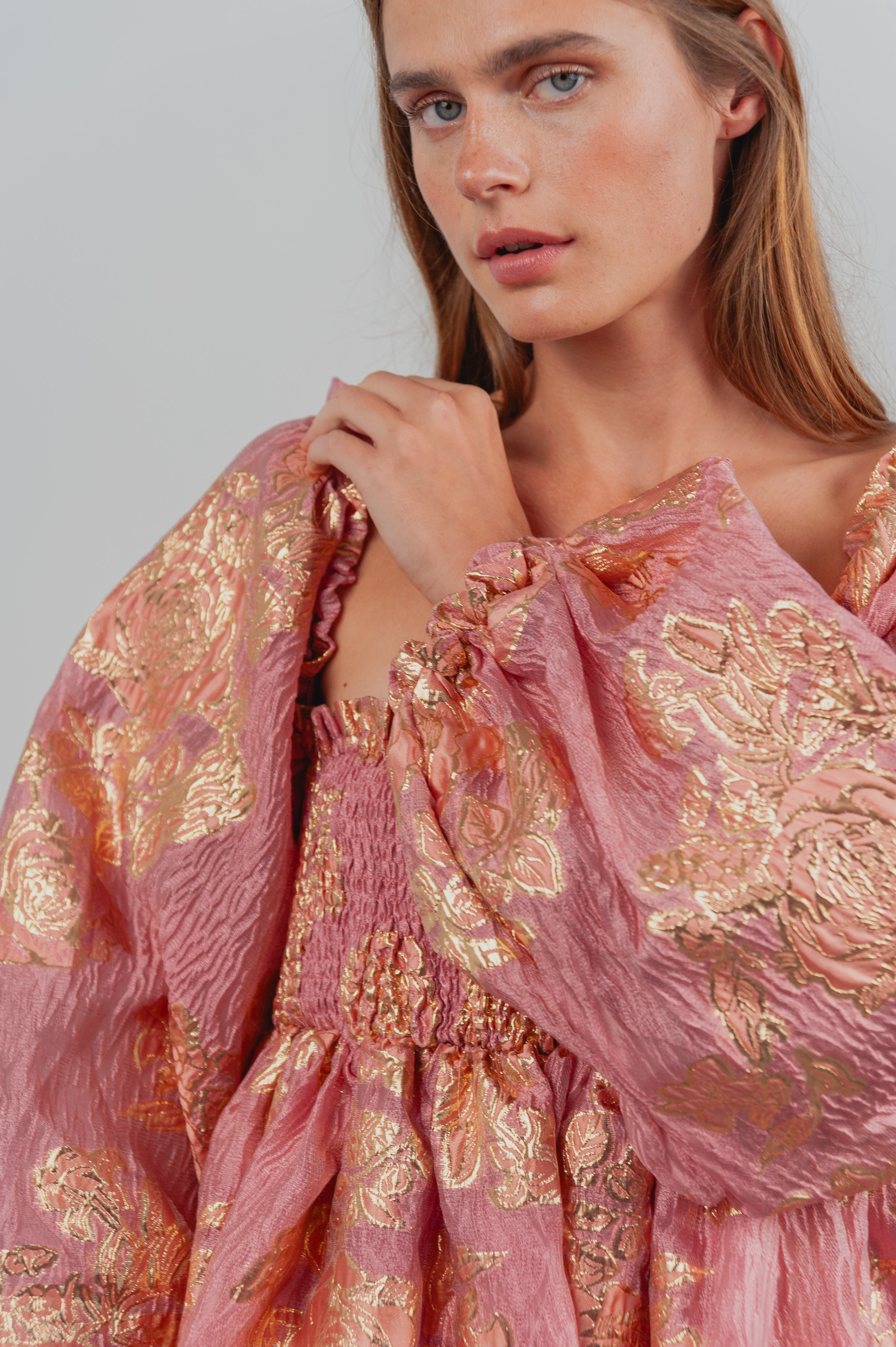 Twilight Jacquard Mini dress - old rose