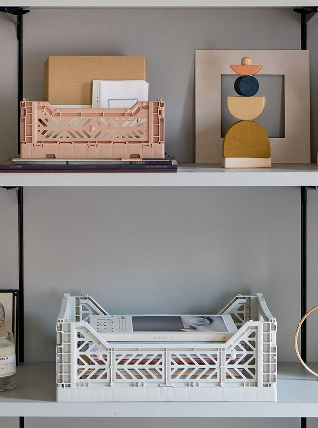 stackable storage box midi light gray