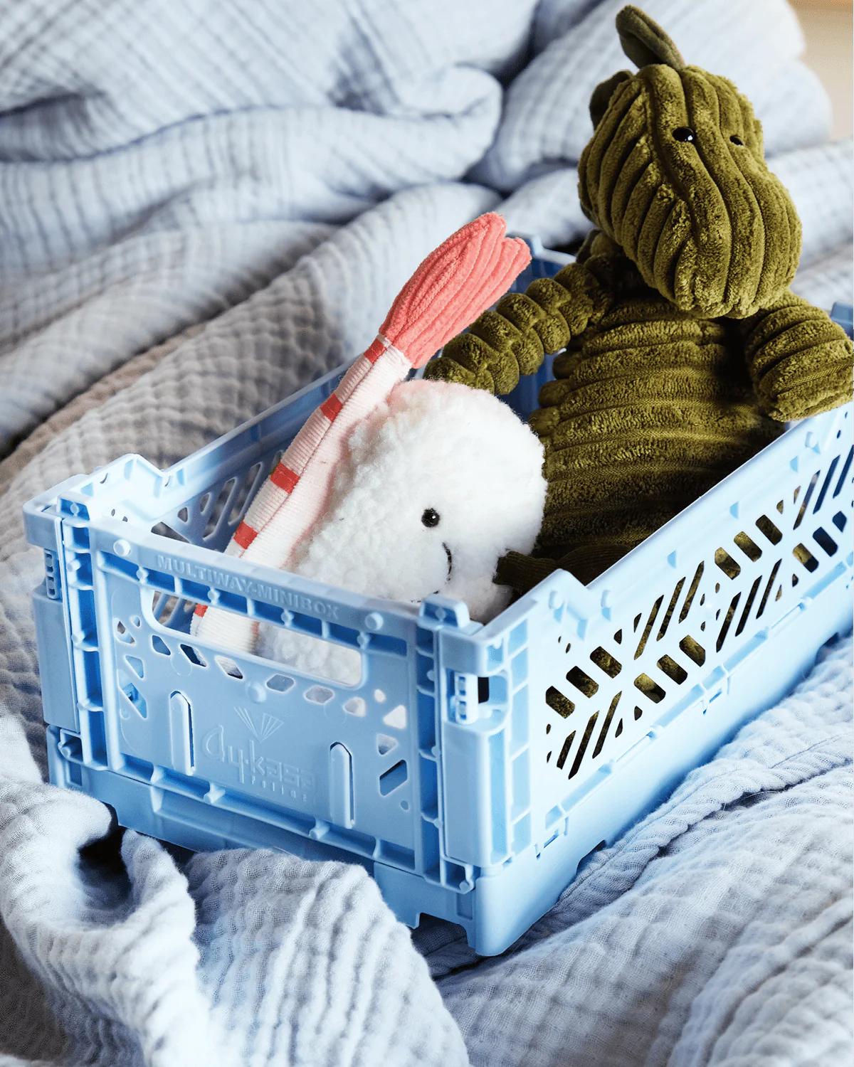 stackable storage box mini baby blue
