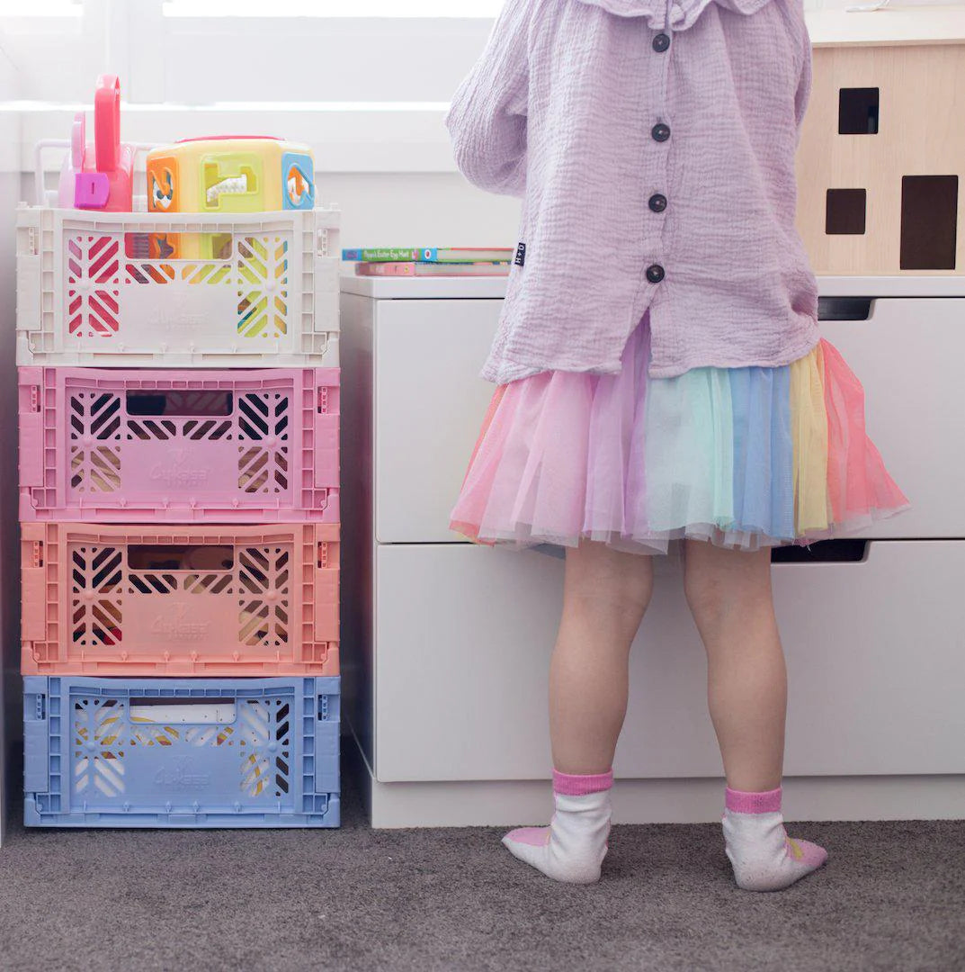 stackable storage box midi baby pink