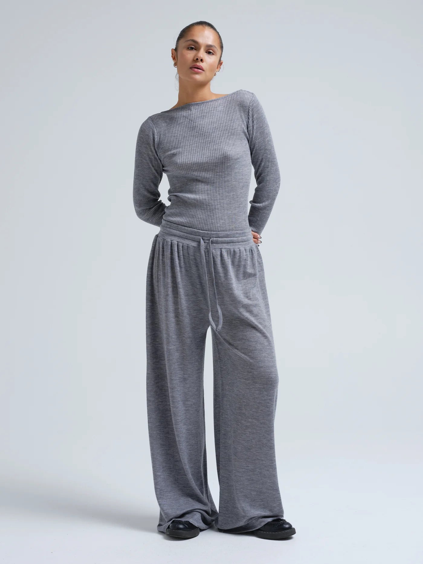 Barbera trousers grey melange