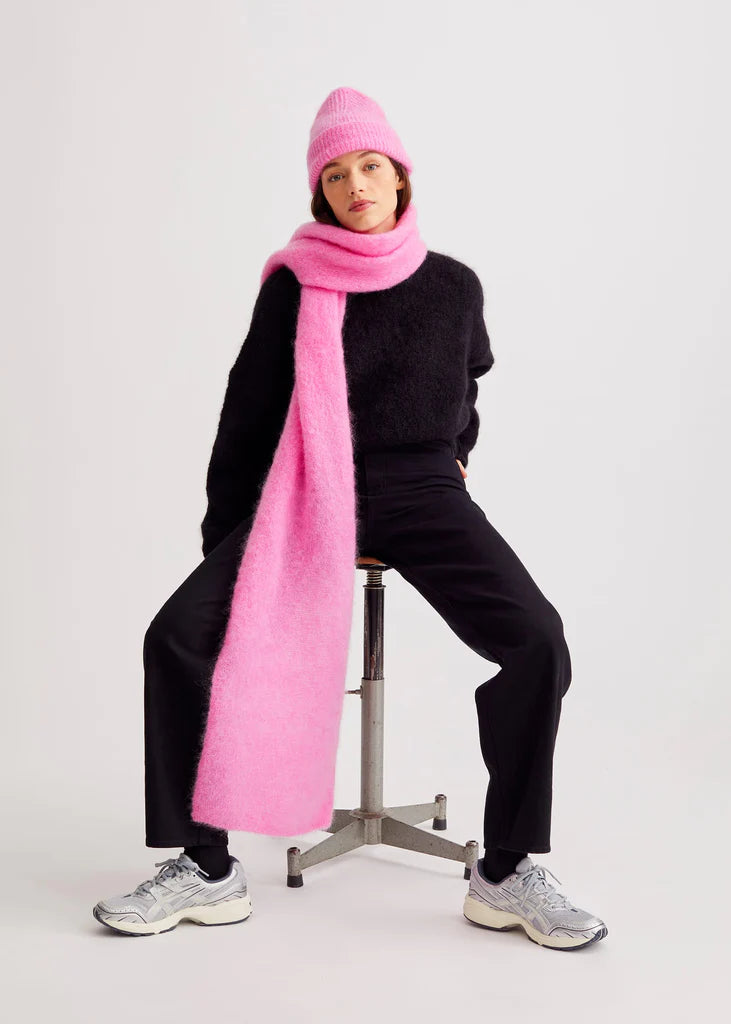 pink mohair scarf