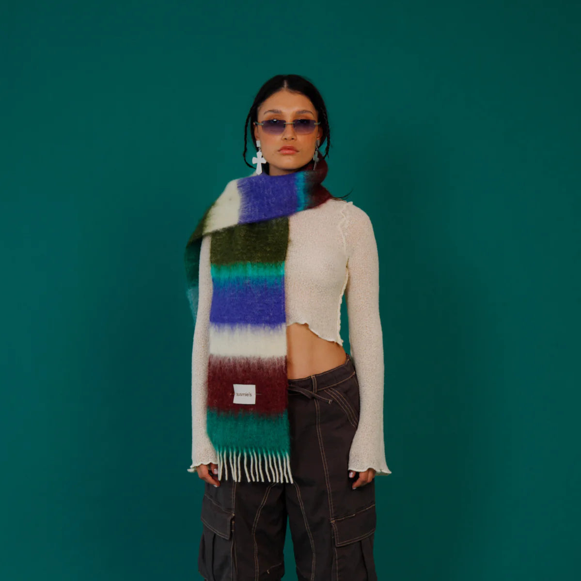 I Only See Him As a Friend mohair and wool scarf