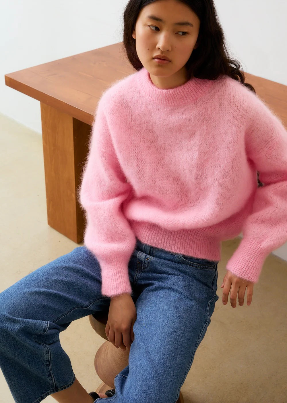 Jane light pink mohair sweater