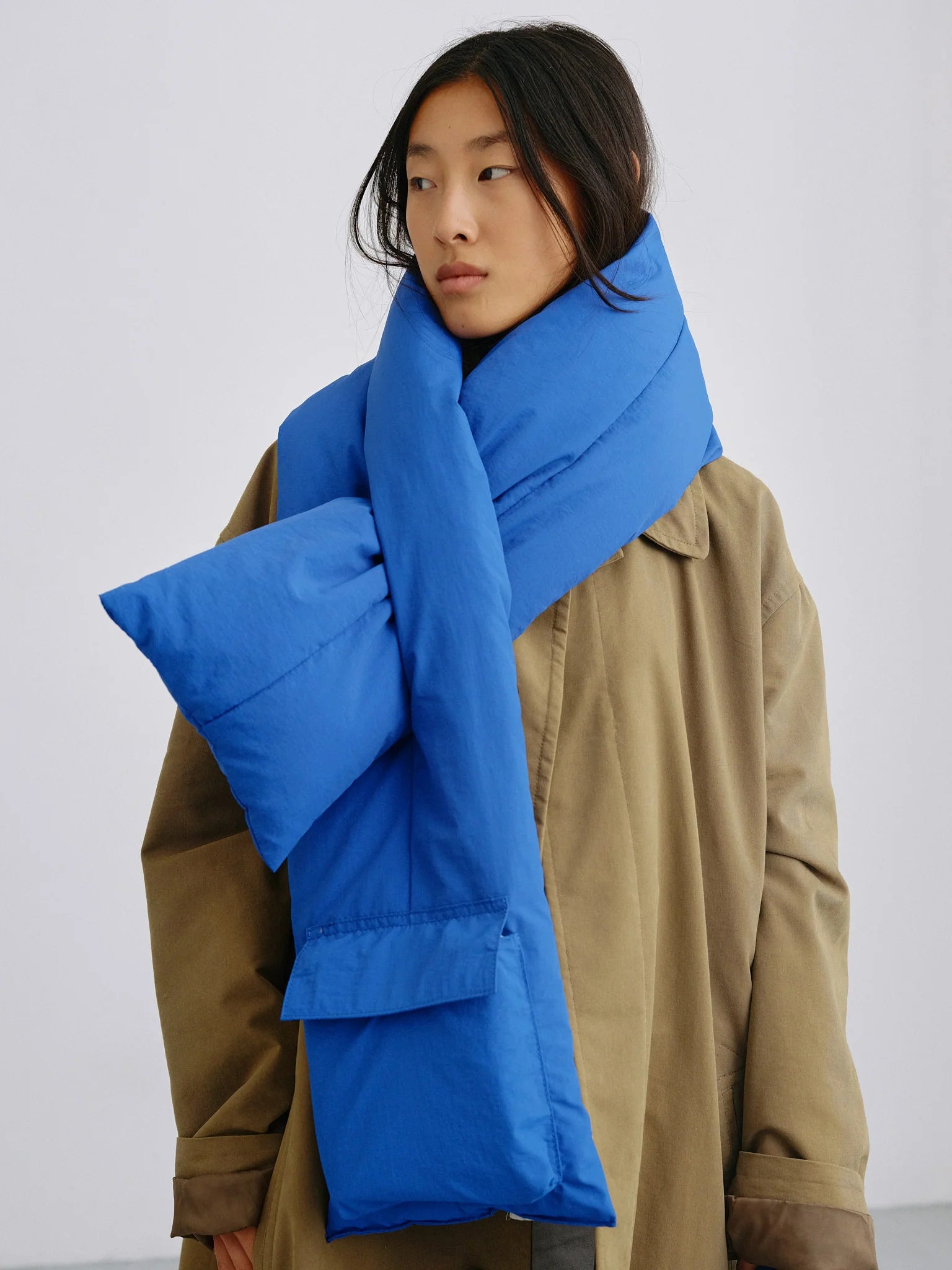 padded cobalt scarf