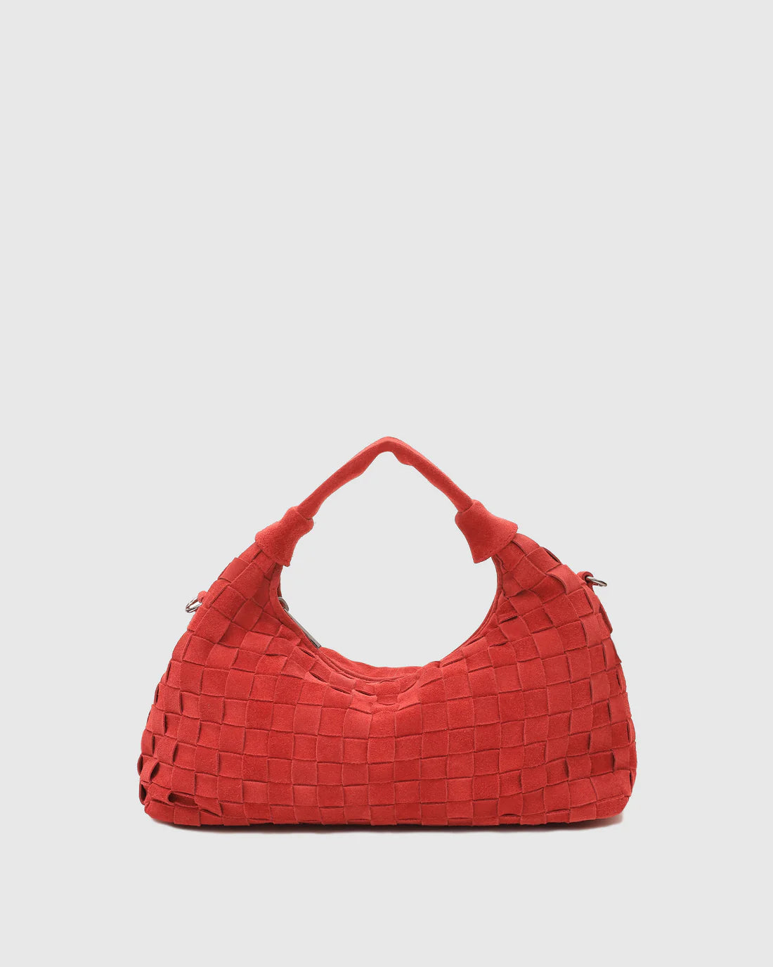 Handbag Dandy Braided Cloud Suede Red