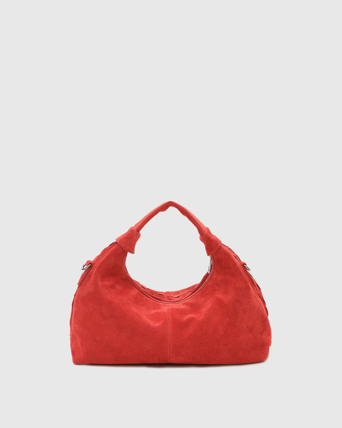 Handbag Dandy Braided Cloud Suede Red