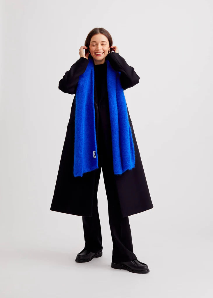 mohair scarf electric blue