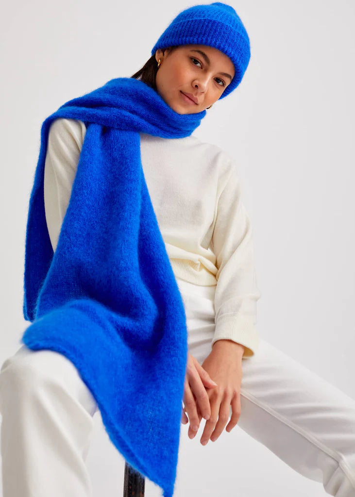mohair scarf electric blue