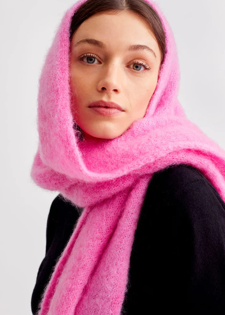 pink mohair scarf