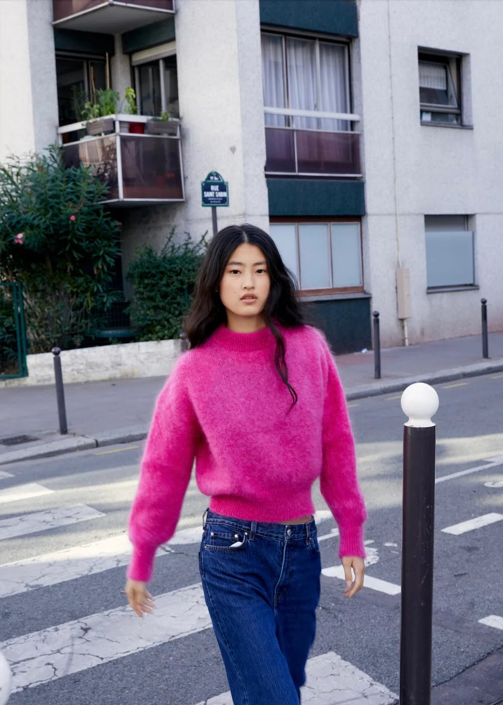 Jane Fuchsia mohair sweater