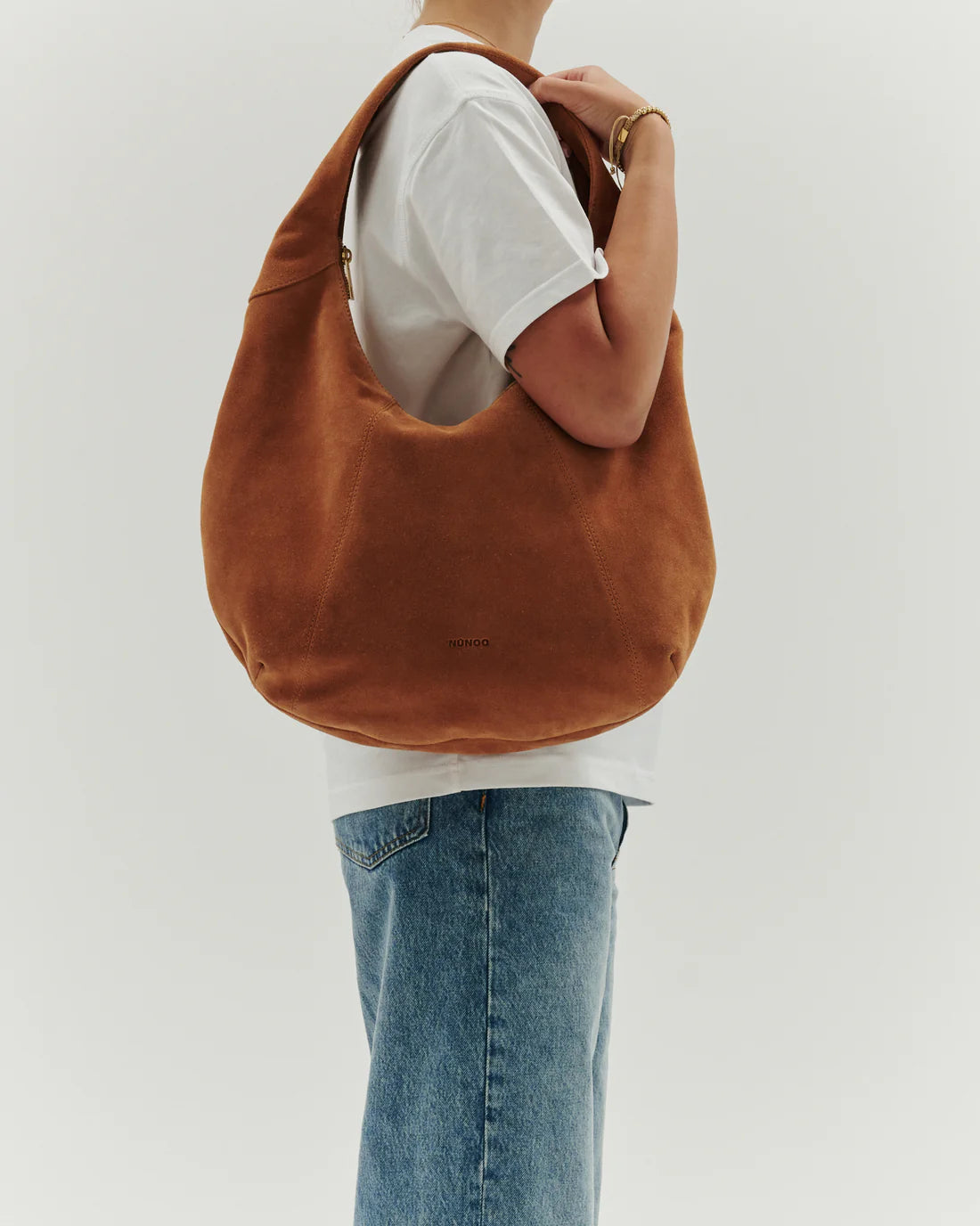 Gabi suede toffee handbag