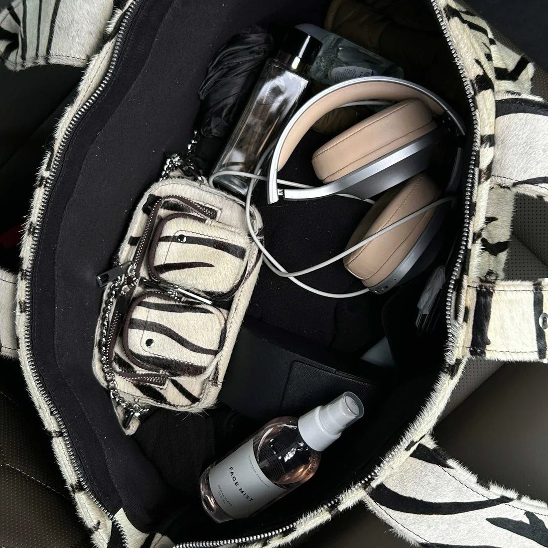 Helena brown striped handbag