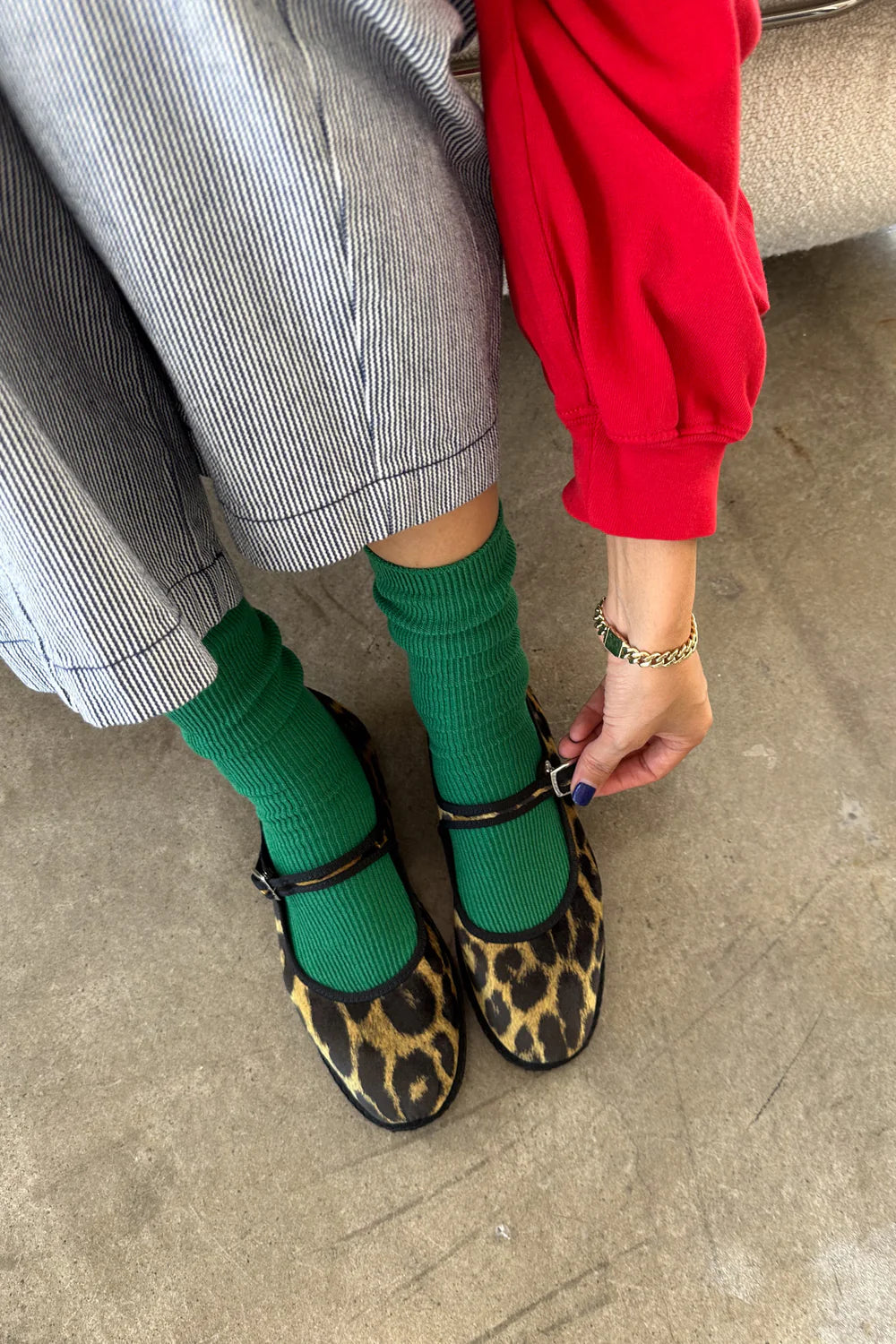 high socks Trouser deep green