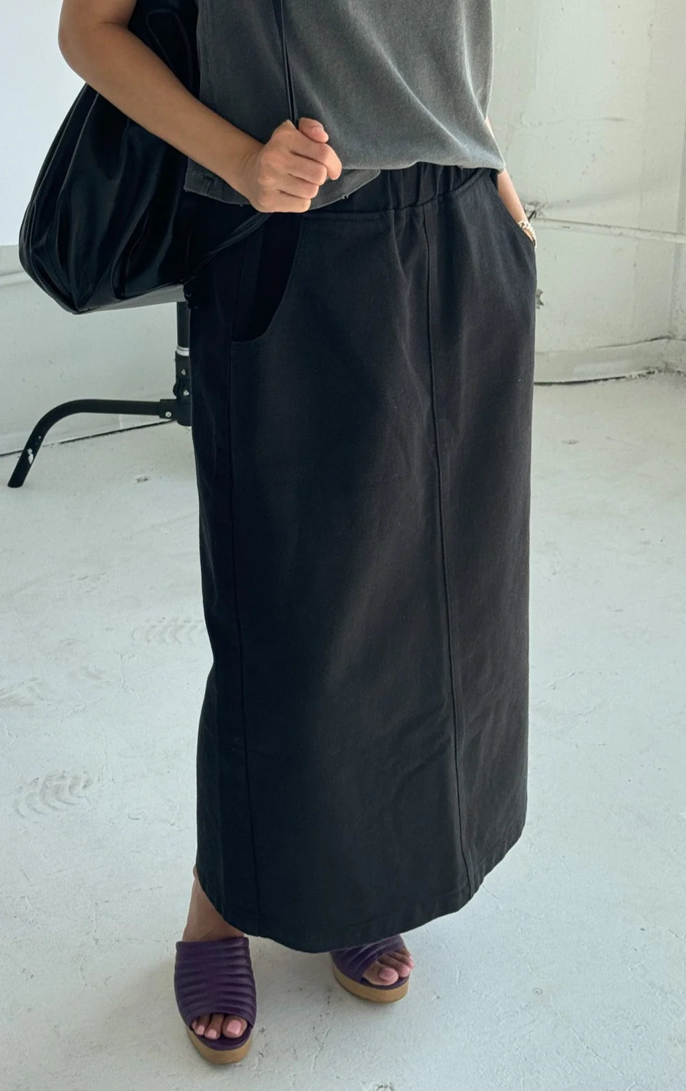 skirt City long black