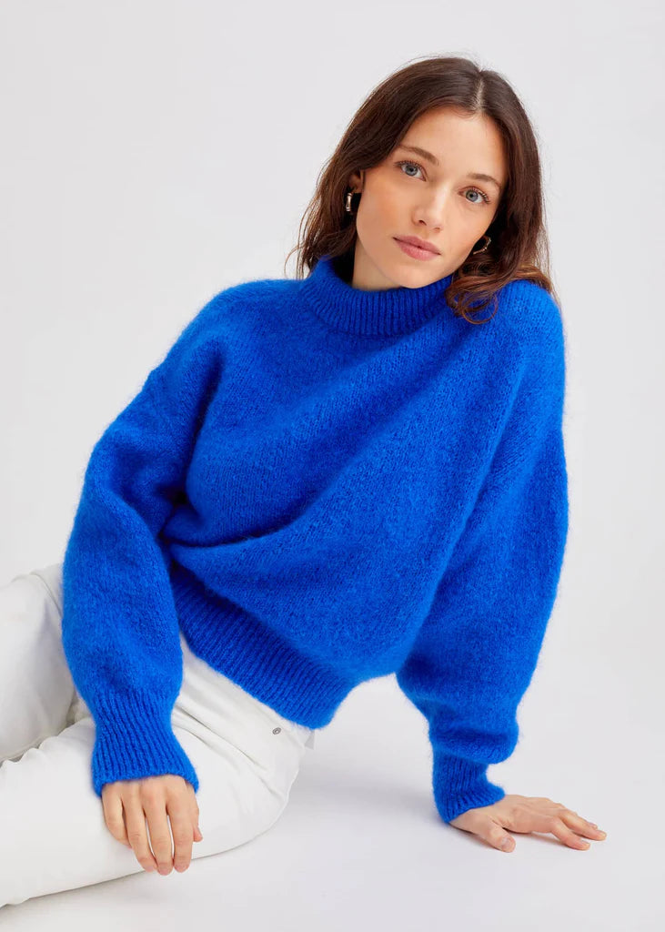 Jane electric blue mohair sweater