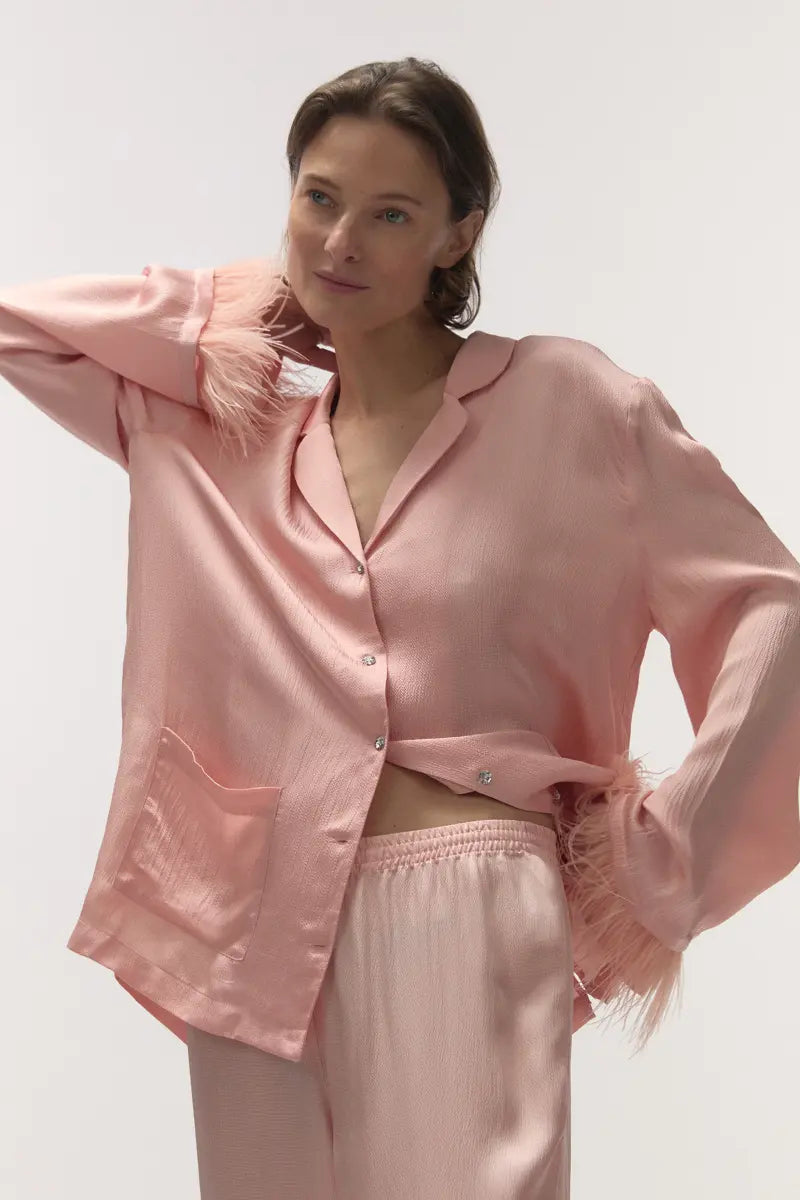 Blanca feather shirt