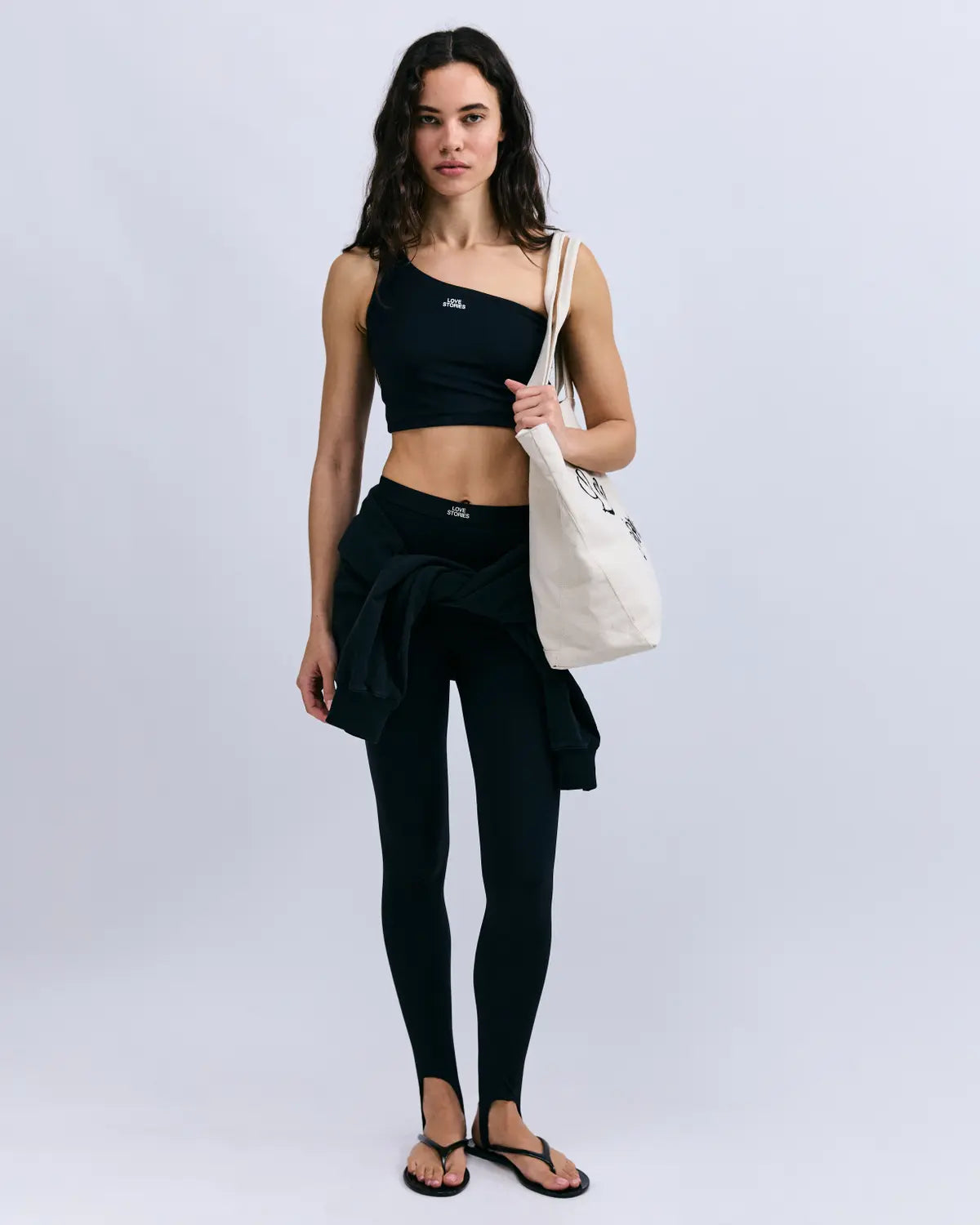 Kaia One-shoulder sports top black