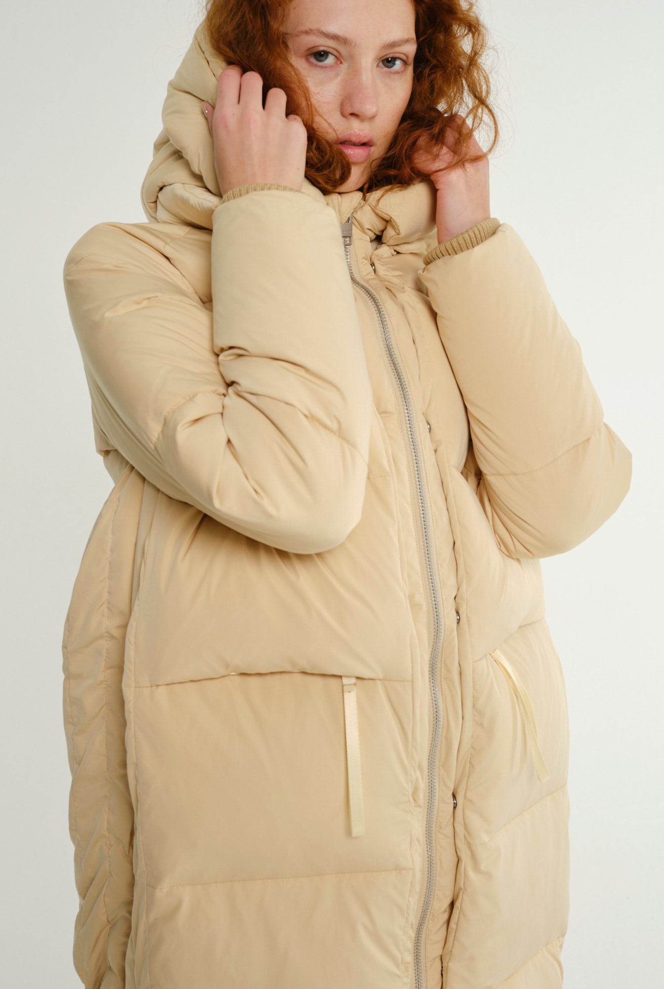 winter puffer coat Lourdes sand