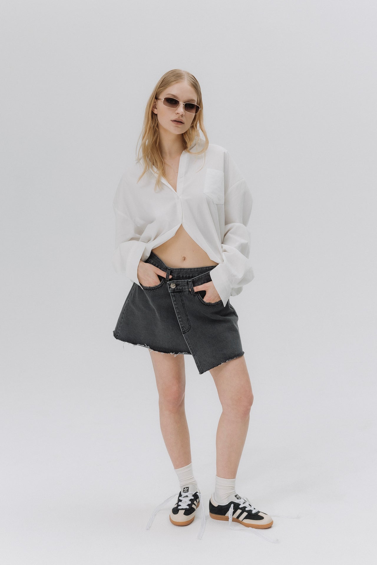 Asymmetric Denim skirt