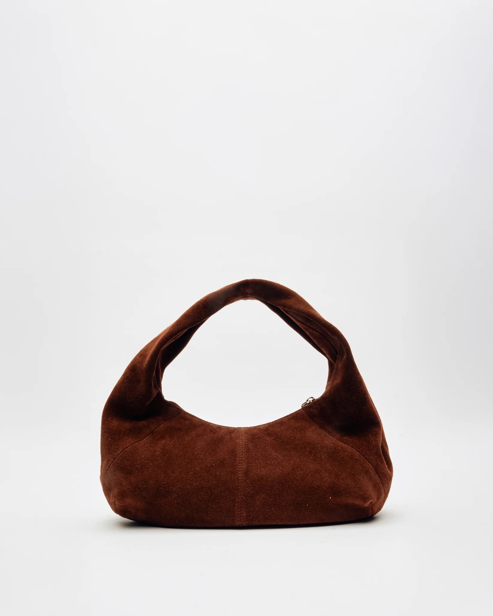Small Alma Suede Chocolate Handbag