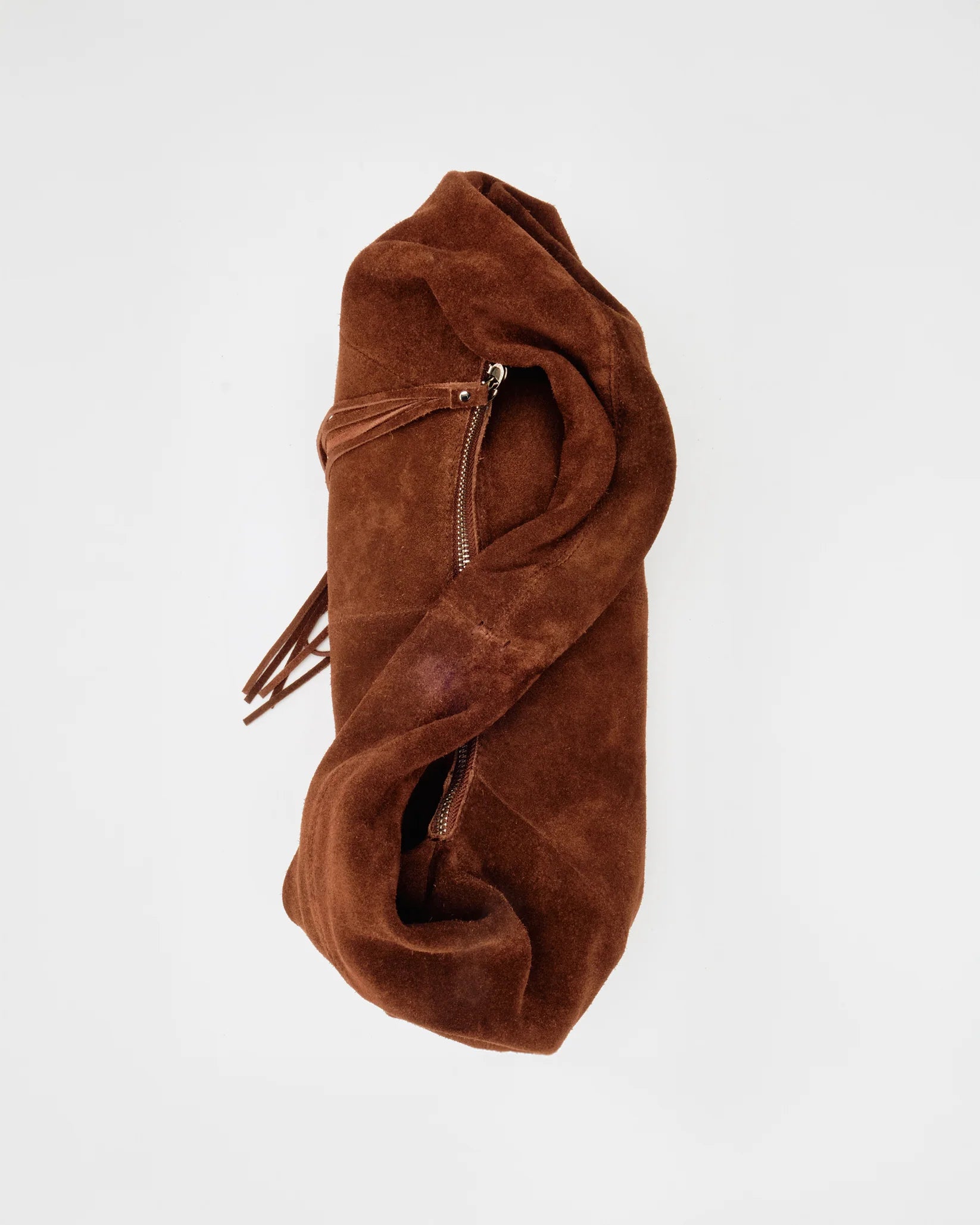 Small Alma Suede Chocolate Handbag