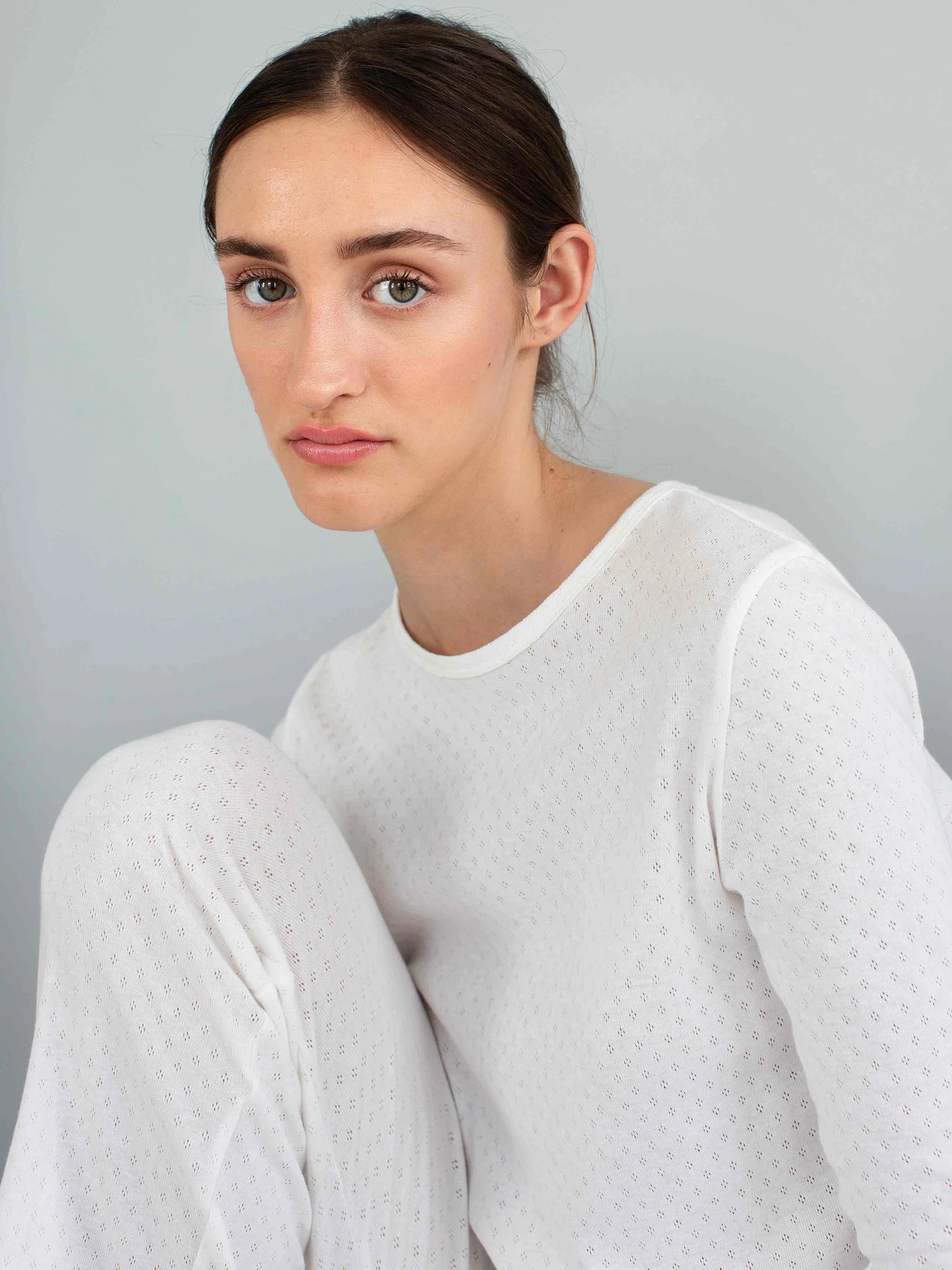 pointelle set white