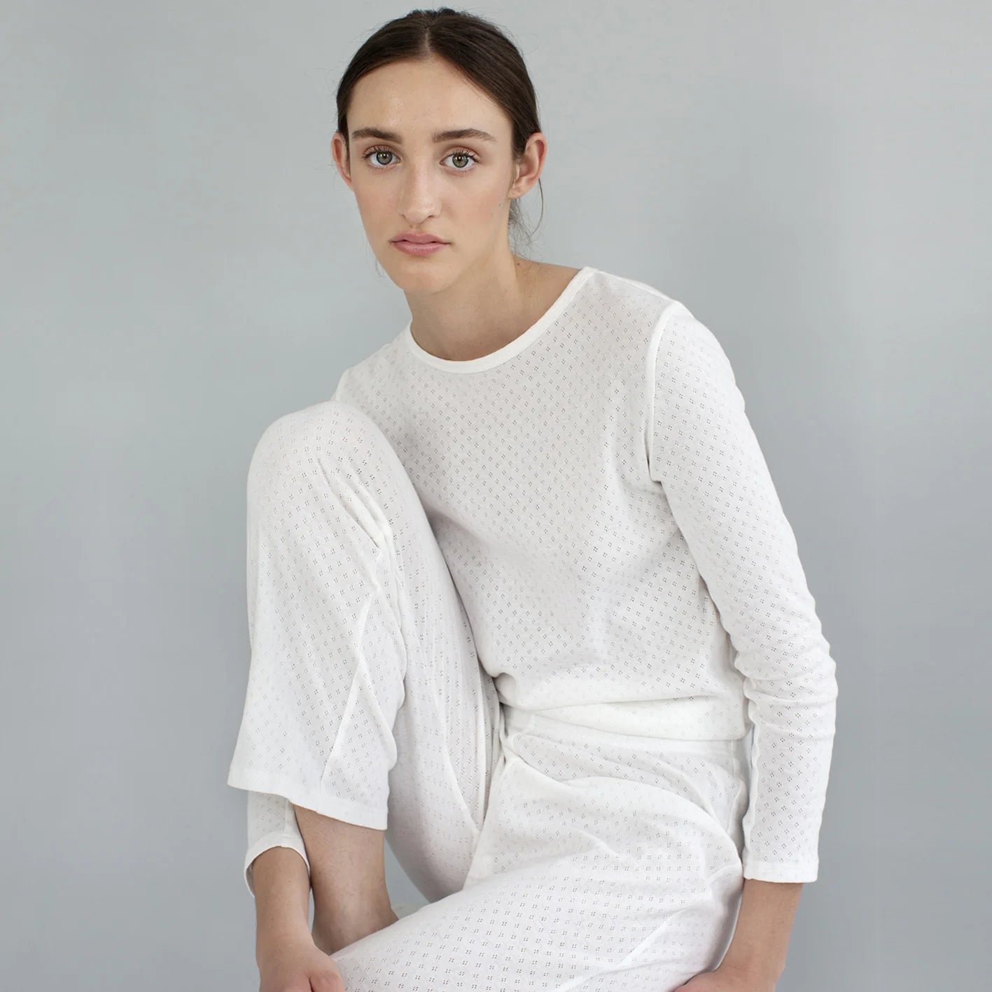pointelle set white