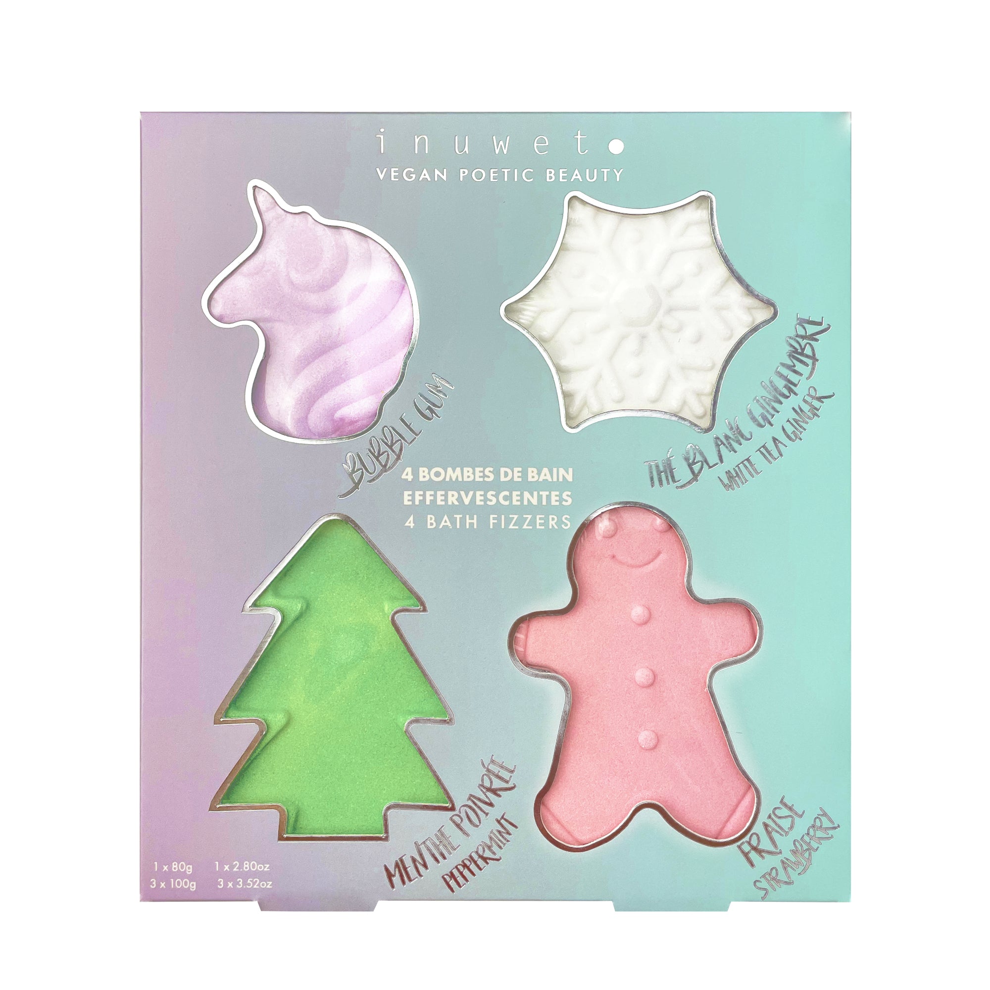 set of 4 bath bombs
