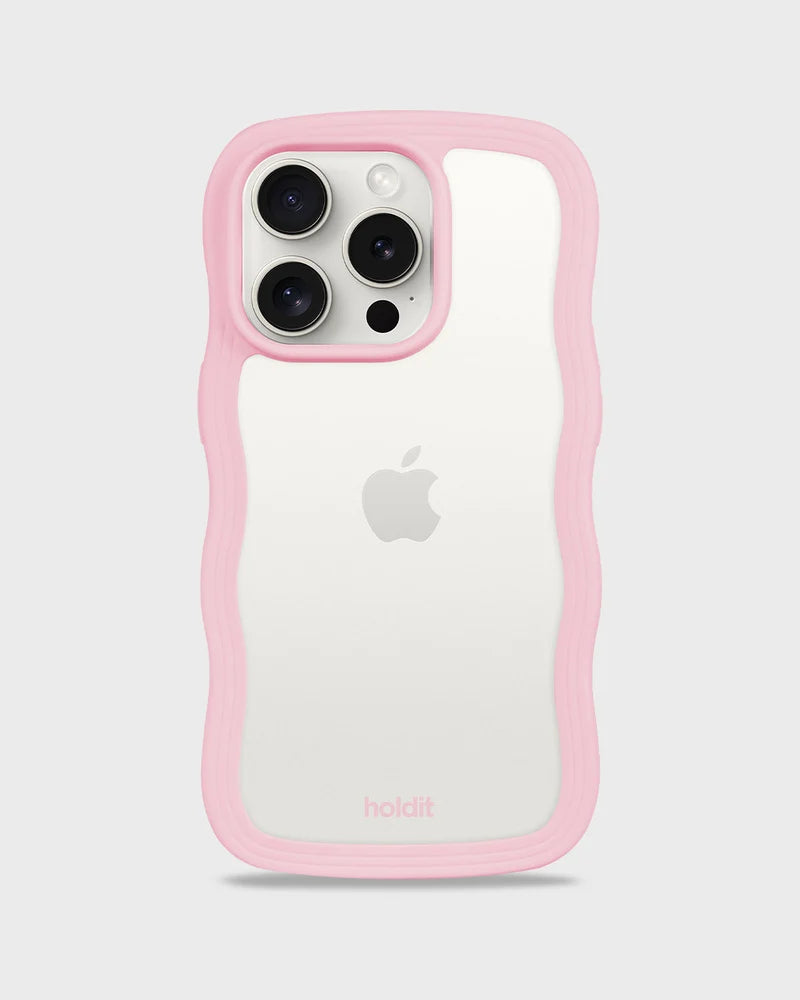 mobile phone cover Wavy pink/transparent
