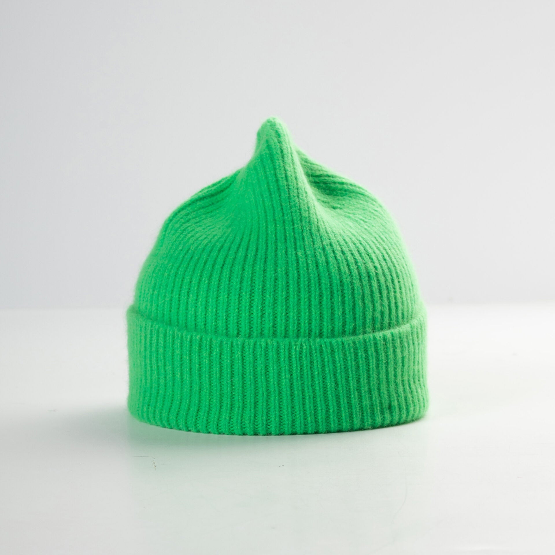 neon green lambswool beanie