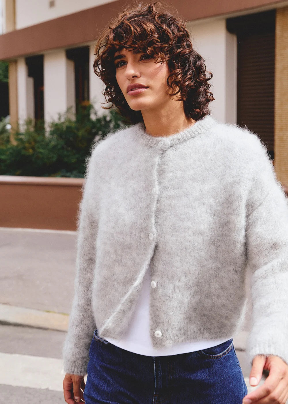 cardigan z mohéru Olivia grey