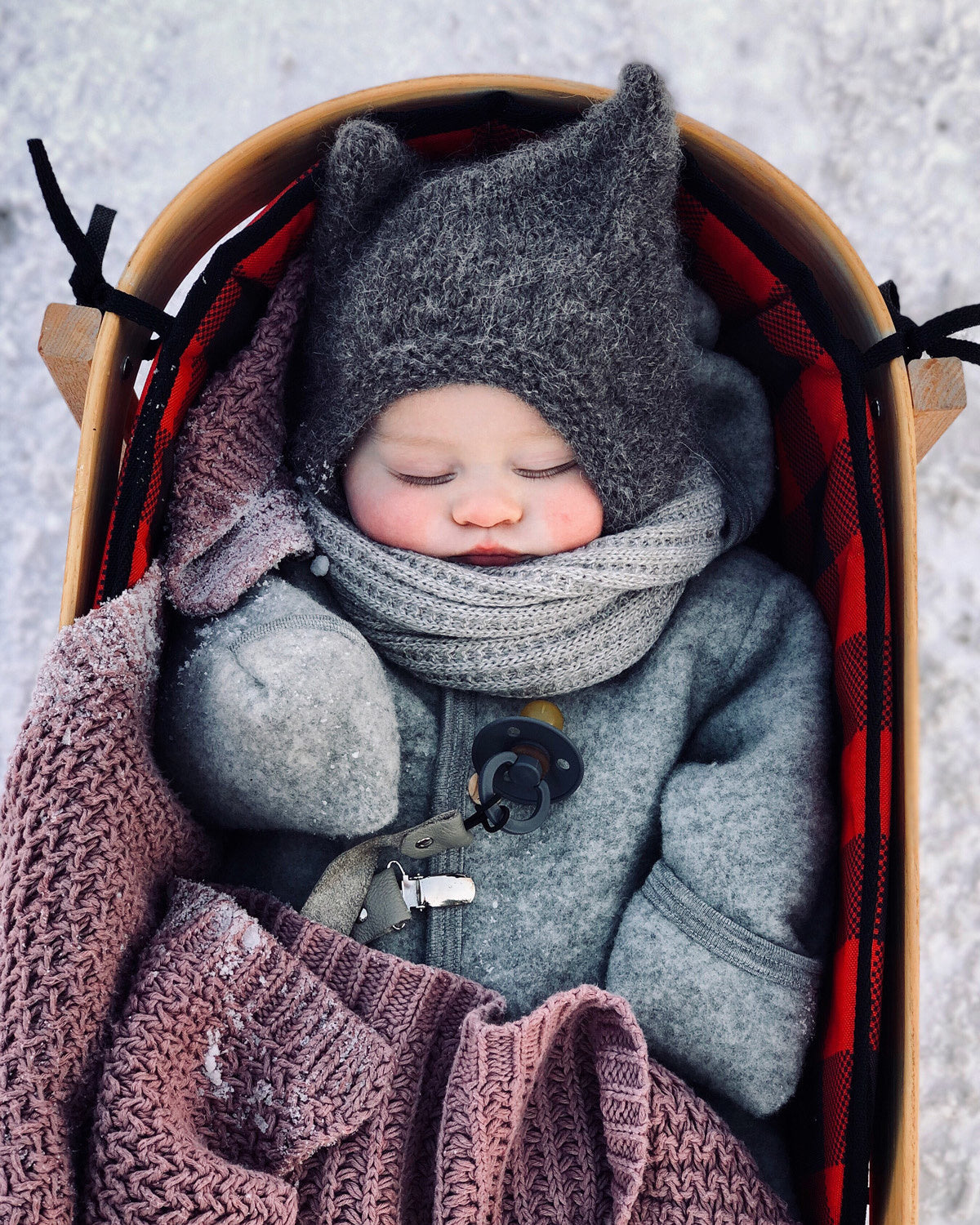 woolen overall light grey