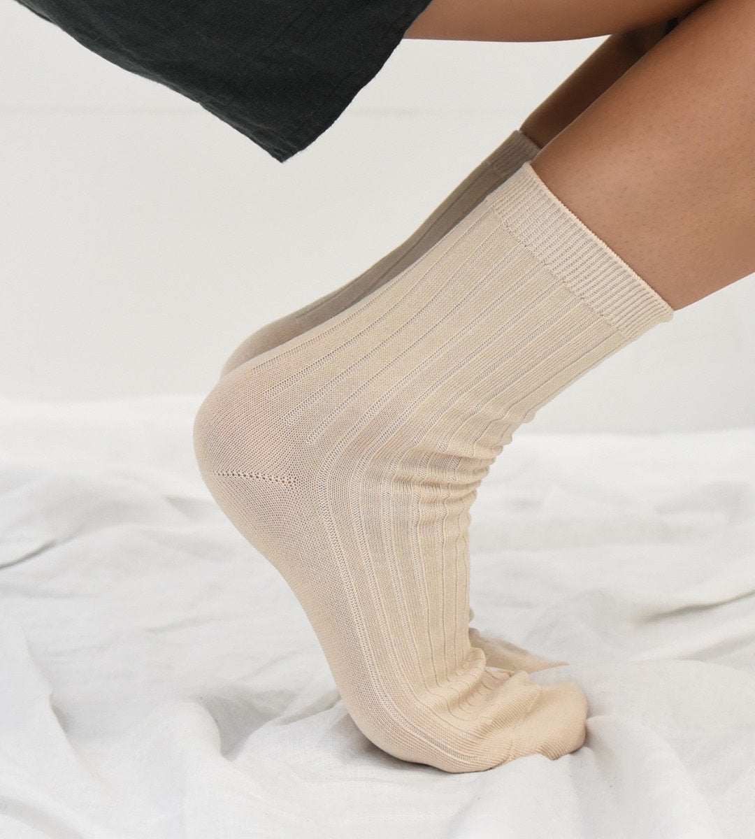 Her porcelain socks