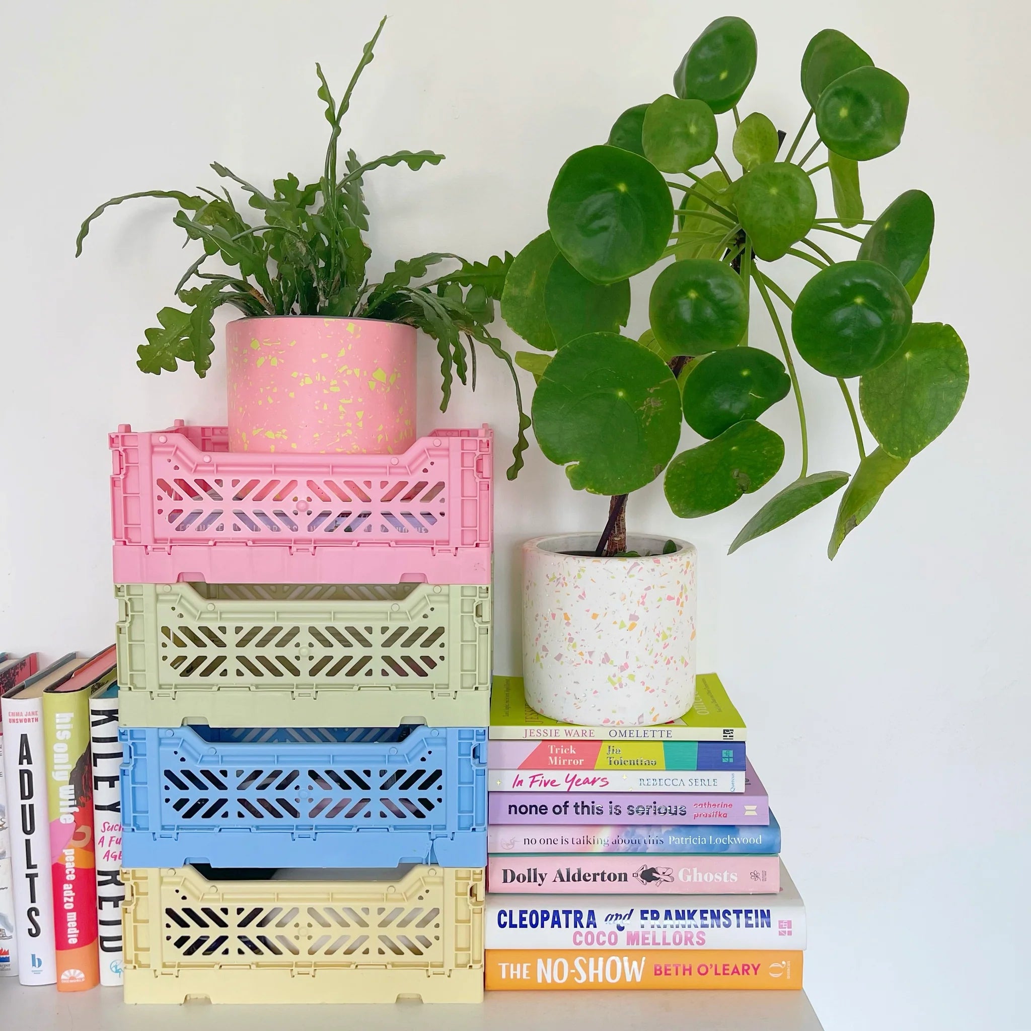 stackable storage box mini baby pink