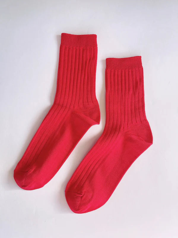 Her classic red socks