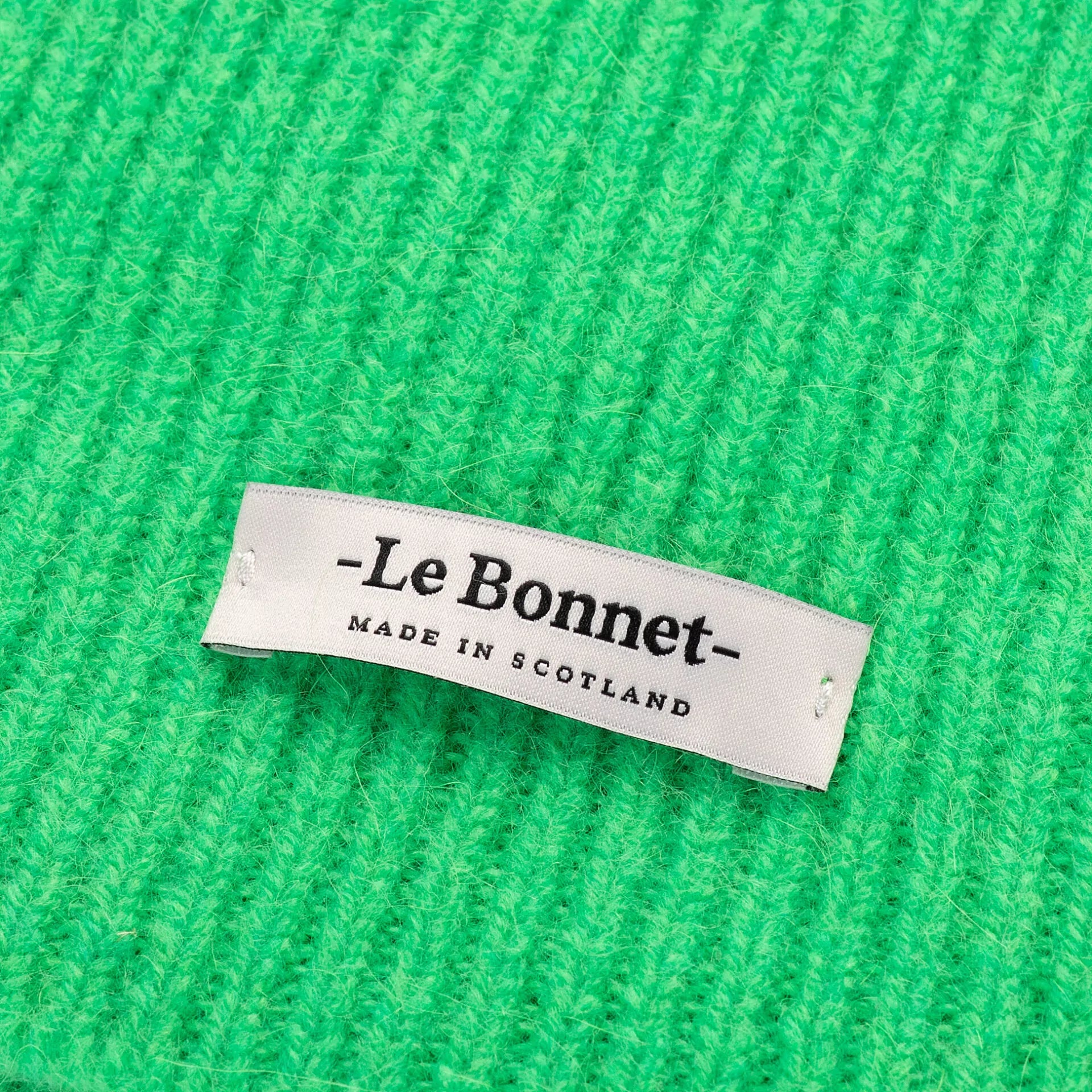 neon green lambswool beanie