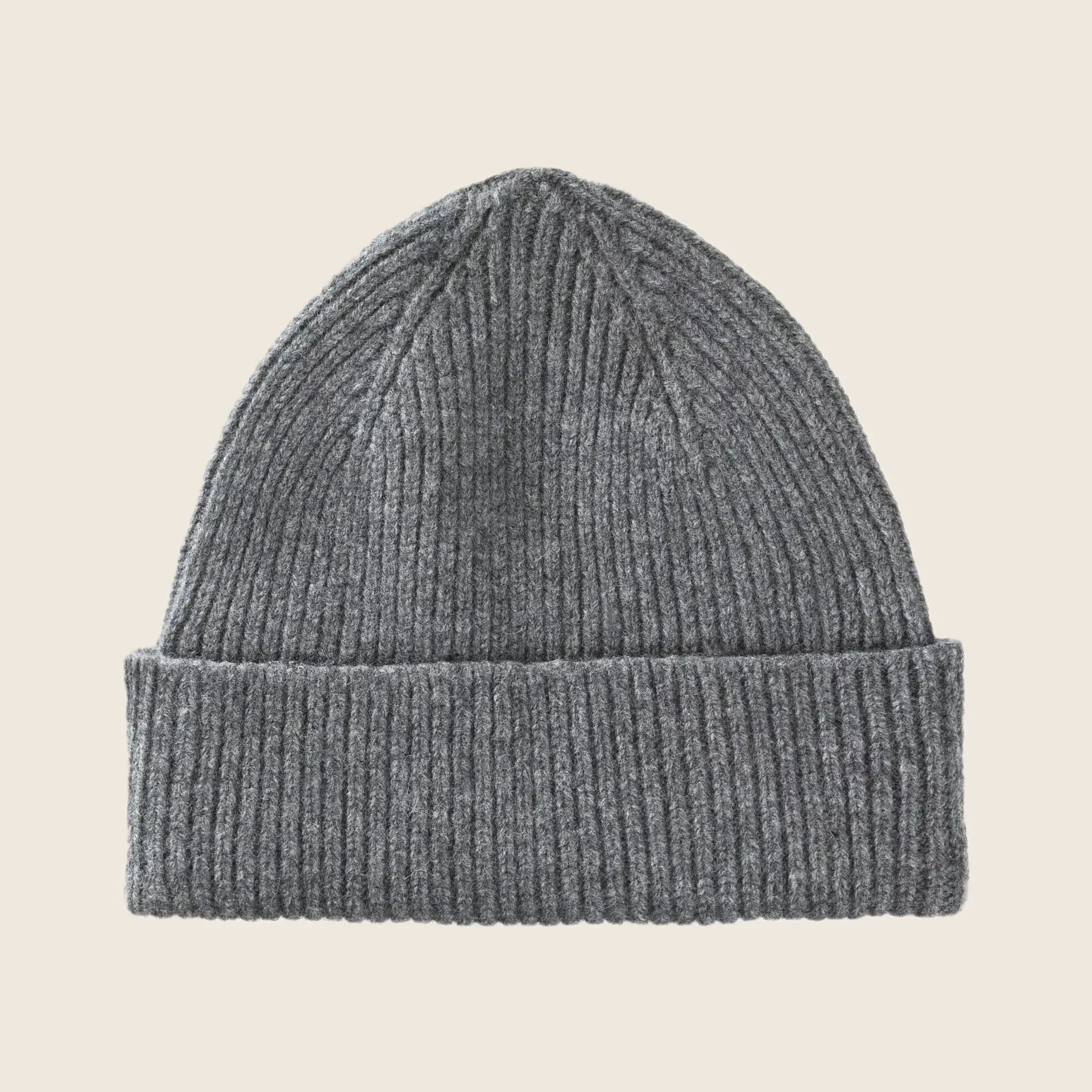 Slate gray lambswool beanie