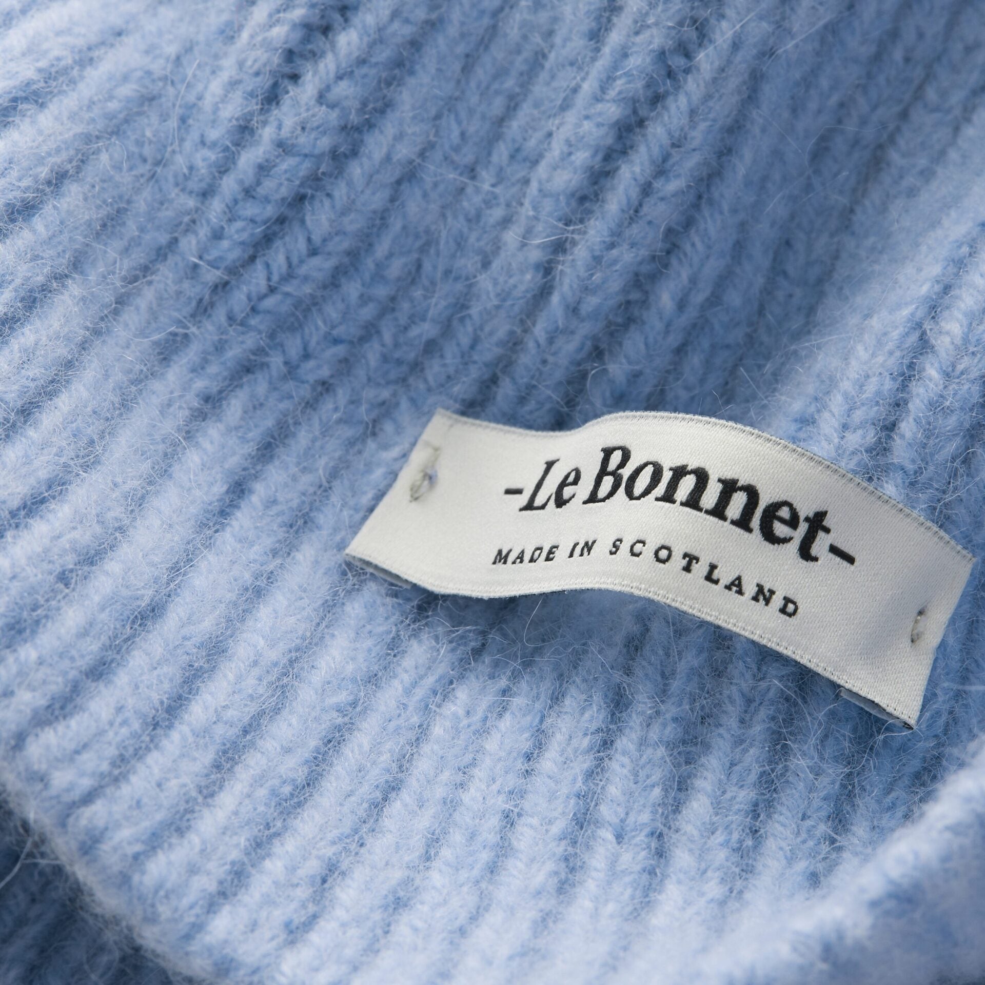 light blue sky lambswool beanie