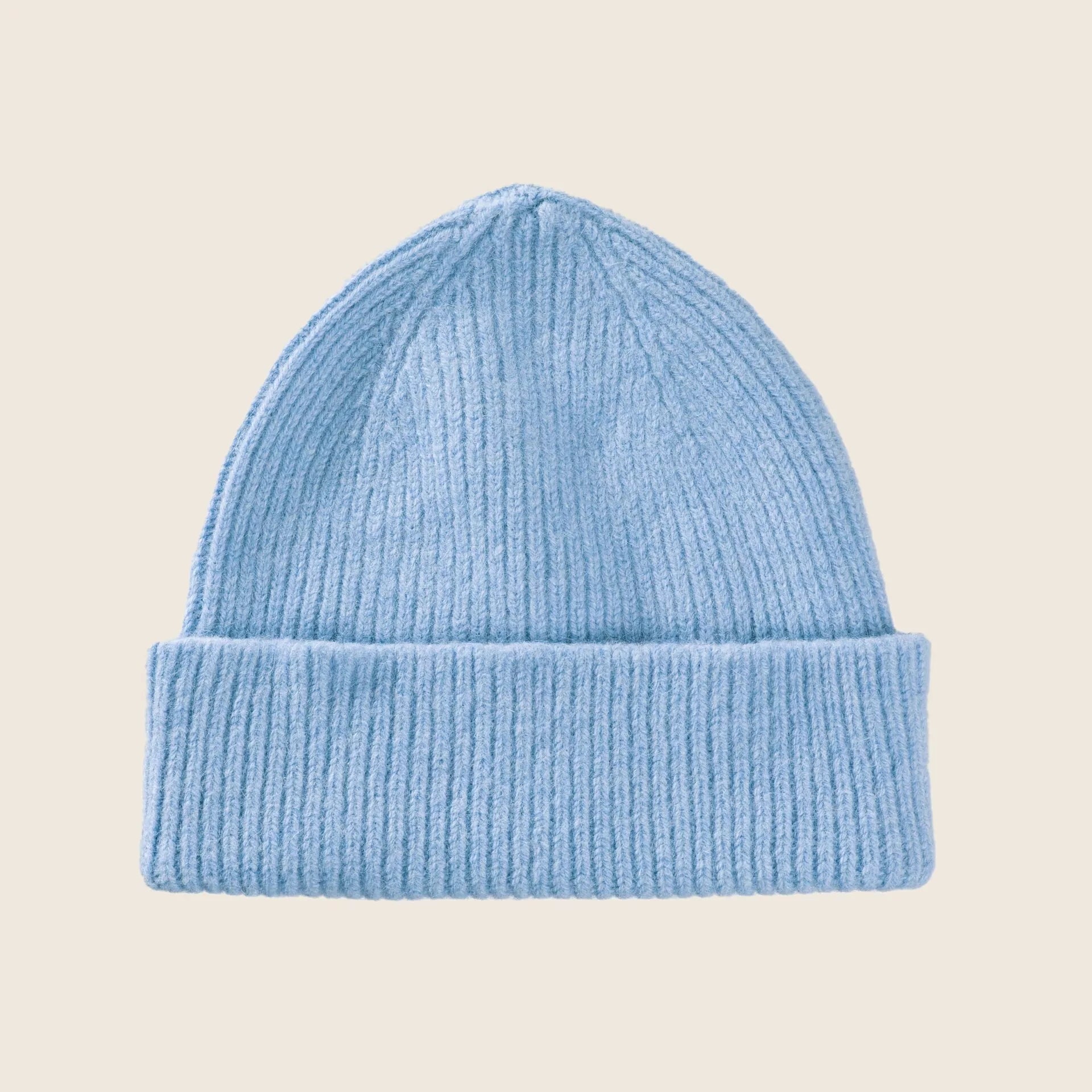 light blue sky lambswool beanie