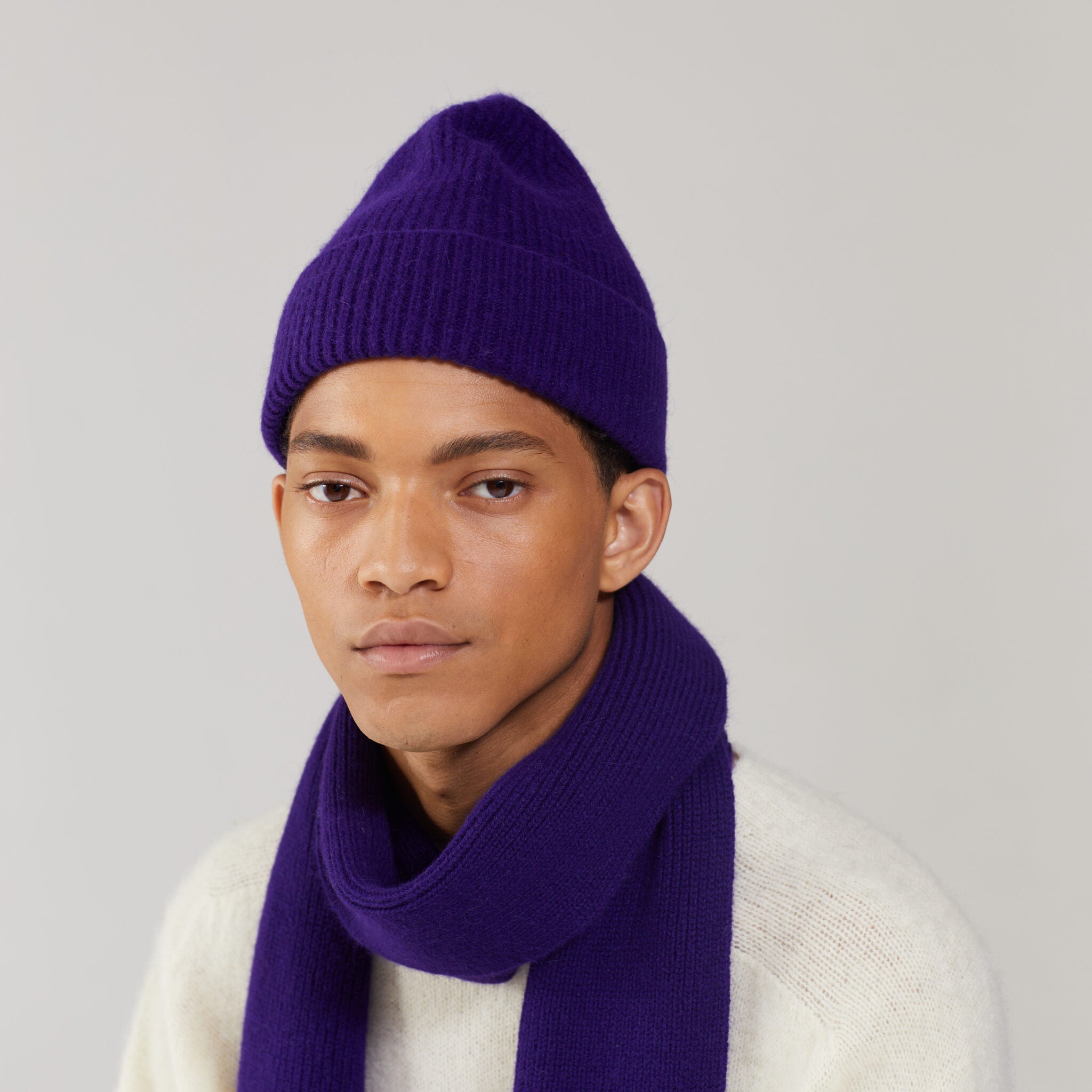 indigo lamb wool beanie