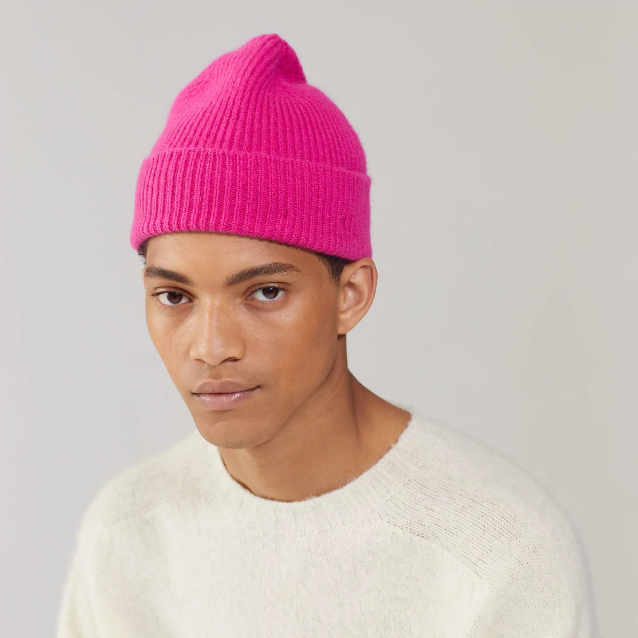 lipstick lambswool beanie