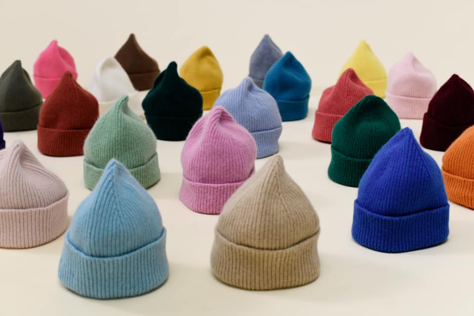 Slate gray lambswool beanie