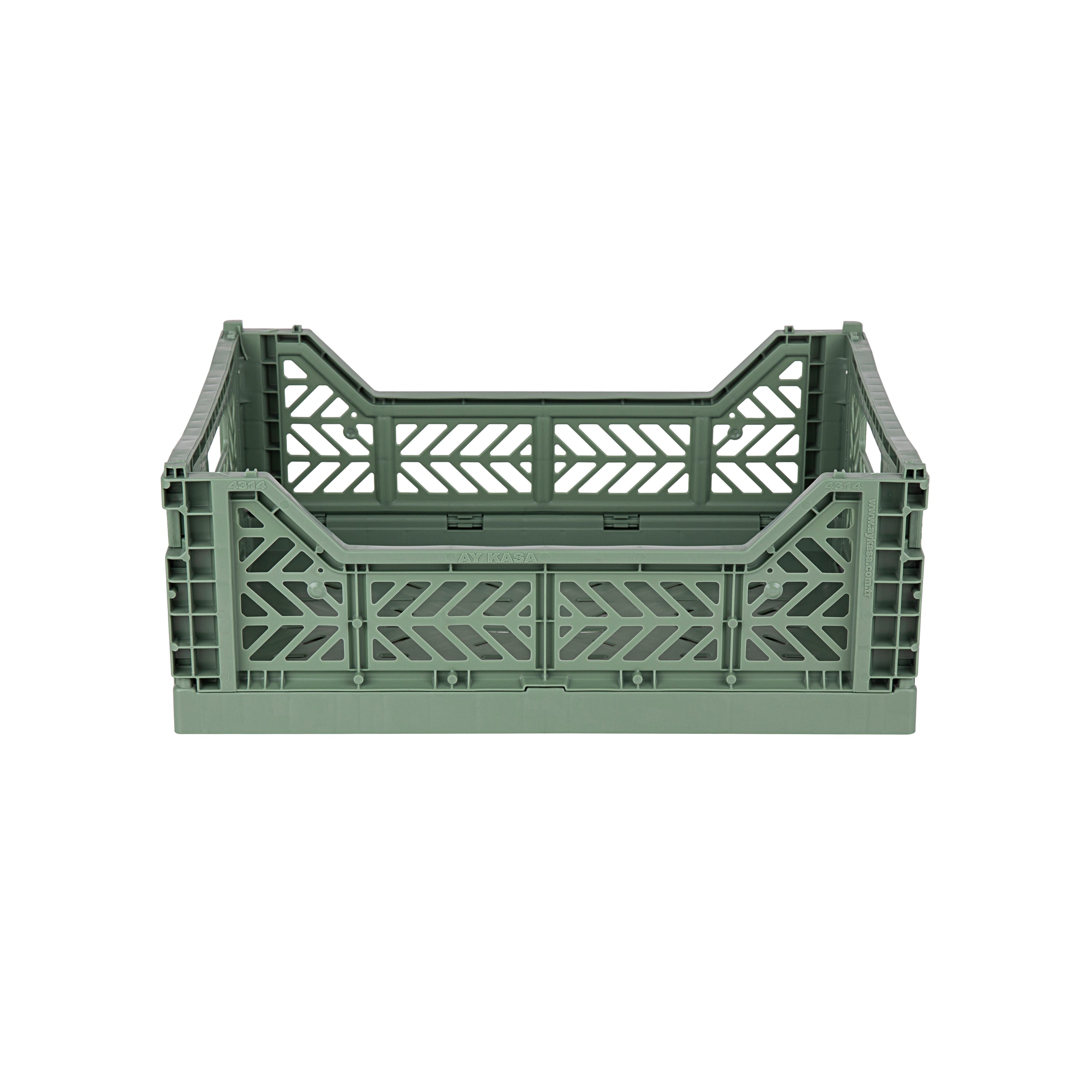 stackable storage box midi almond green
