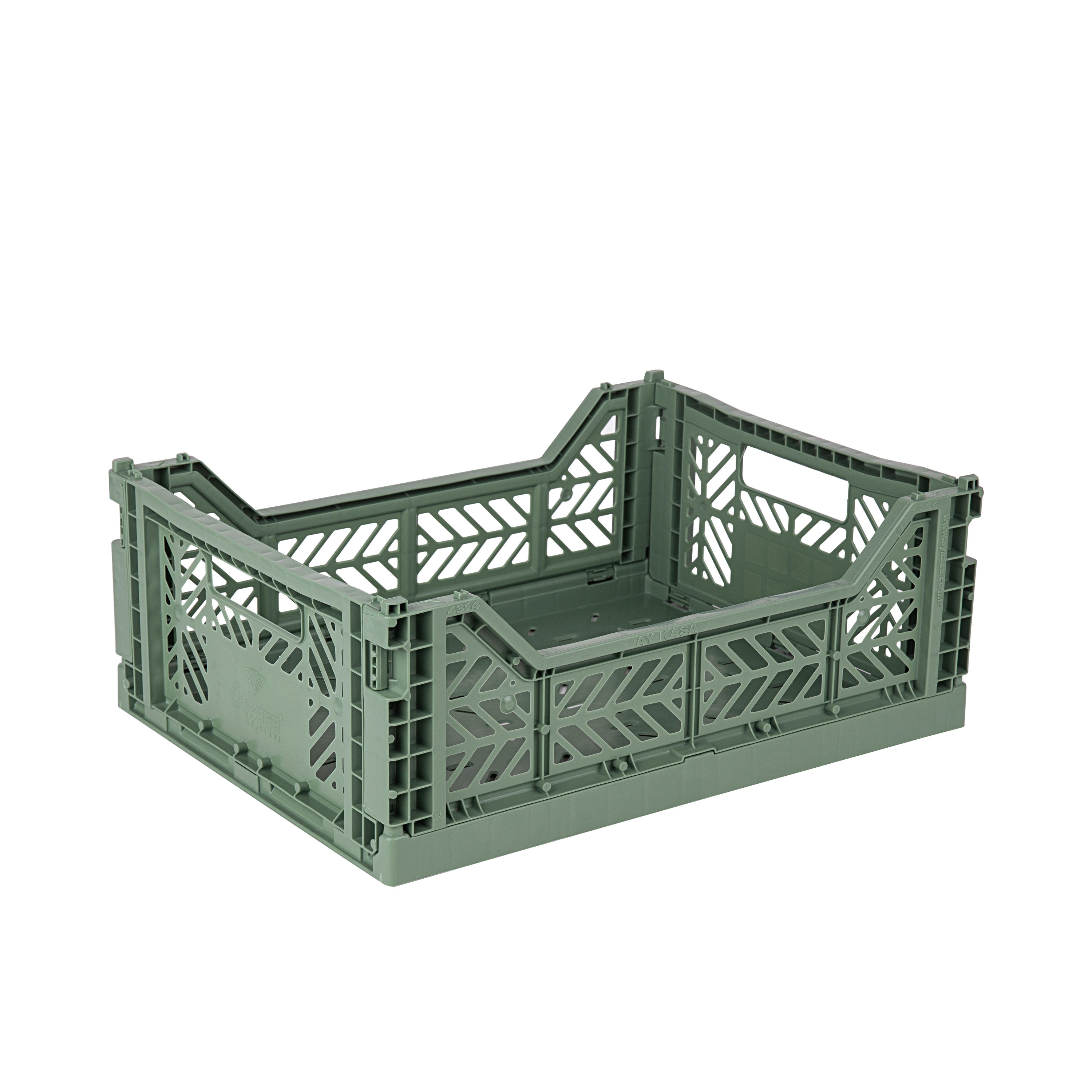 stackable storage box midi almond green